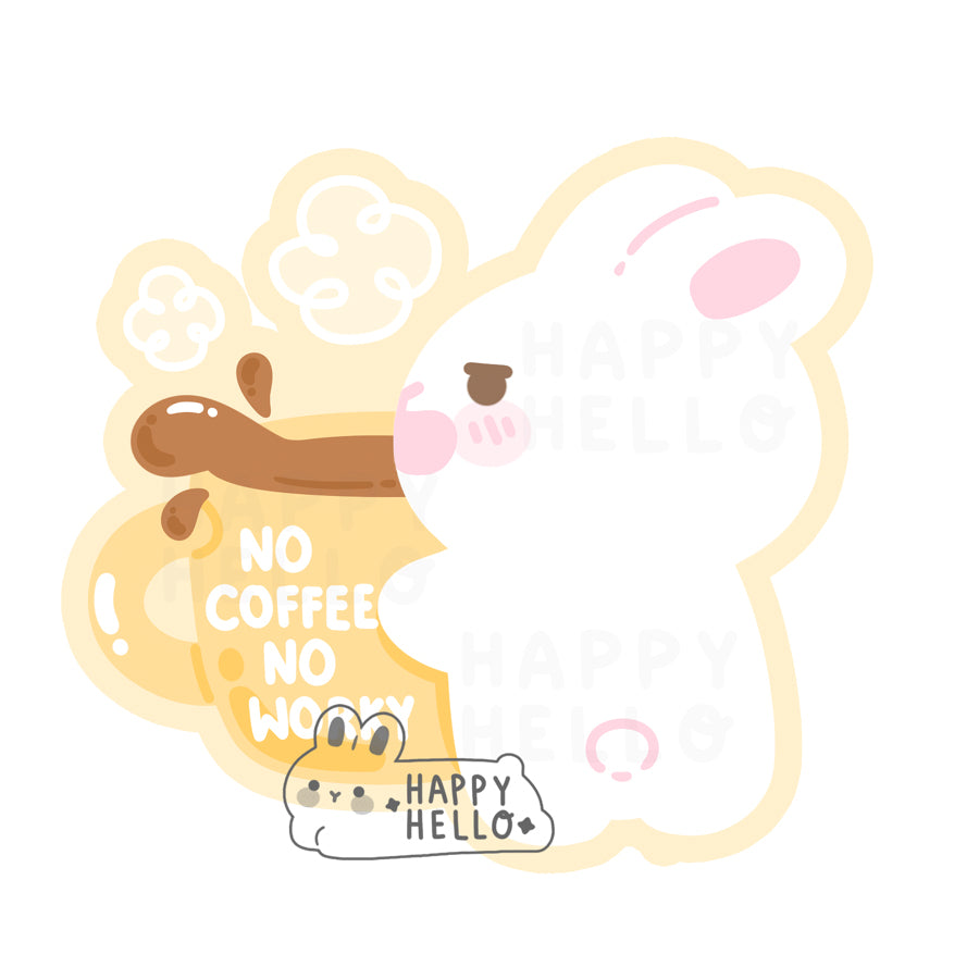 NO COFFEE, NO WORKY MATTE VINYL STICKER