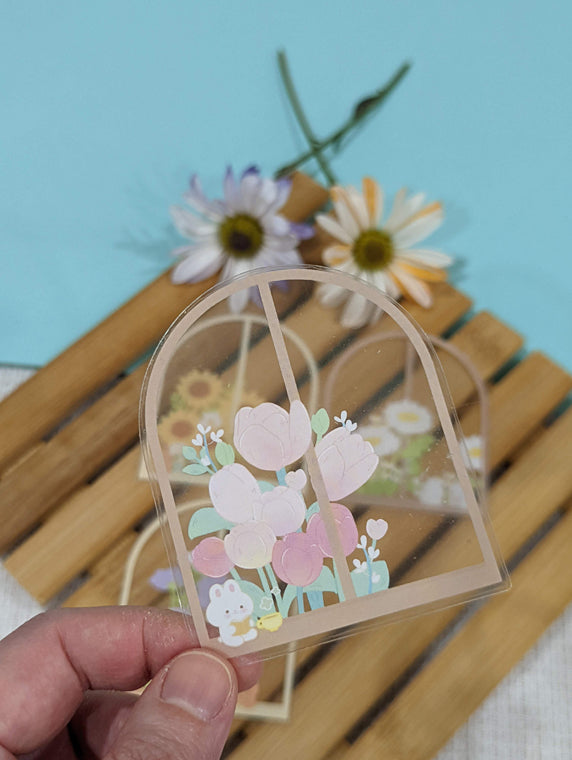 BY THE WINDOW CLEAR STICKER