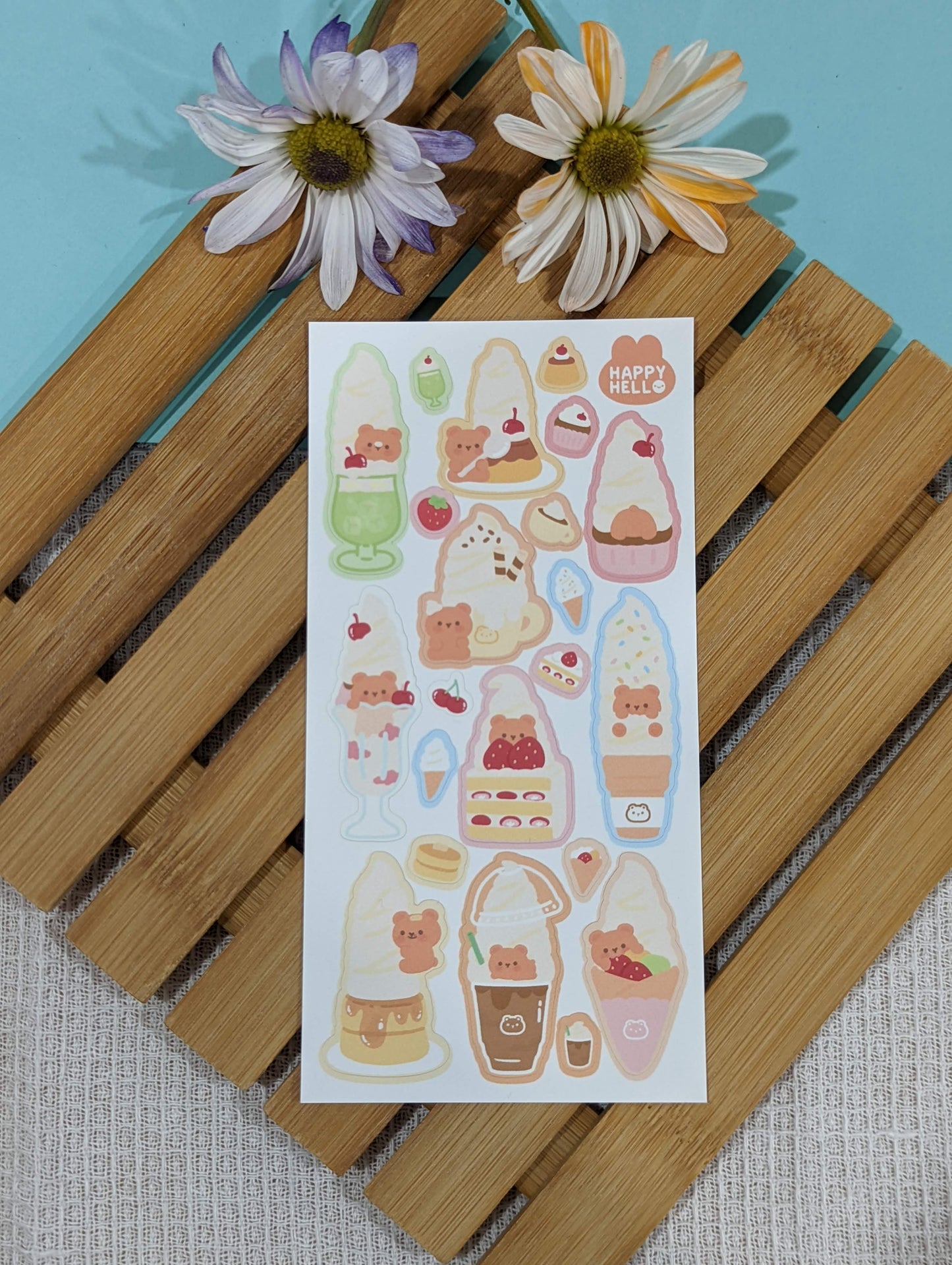 TALL WHIPPED CREAM DESSERTS STICKER SHEET