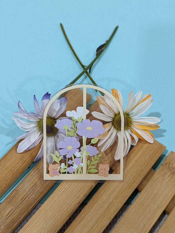 BY THE WINDOW CLEAR STICKER