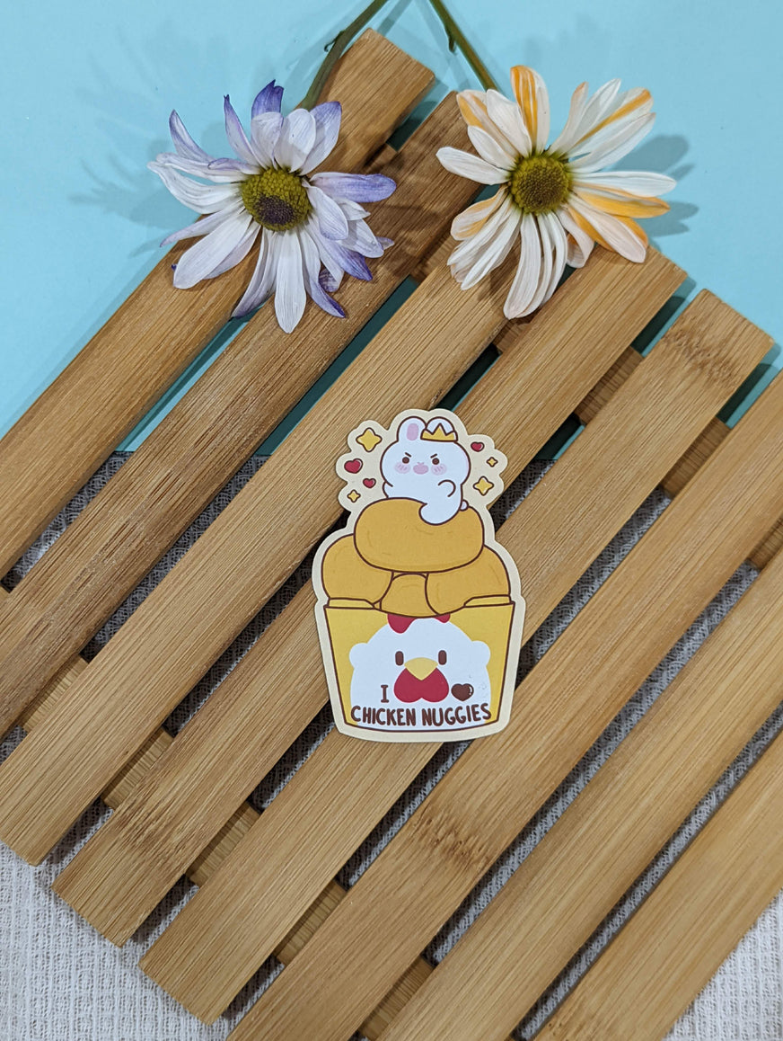 I LOVE CHICKEN NUGGIES MATTE VINYL STICKER