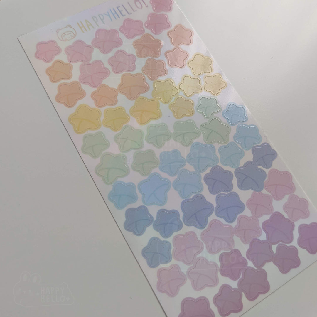 PASTEL ORIGAMI LUCKY STARS STICKER SHEET