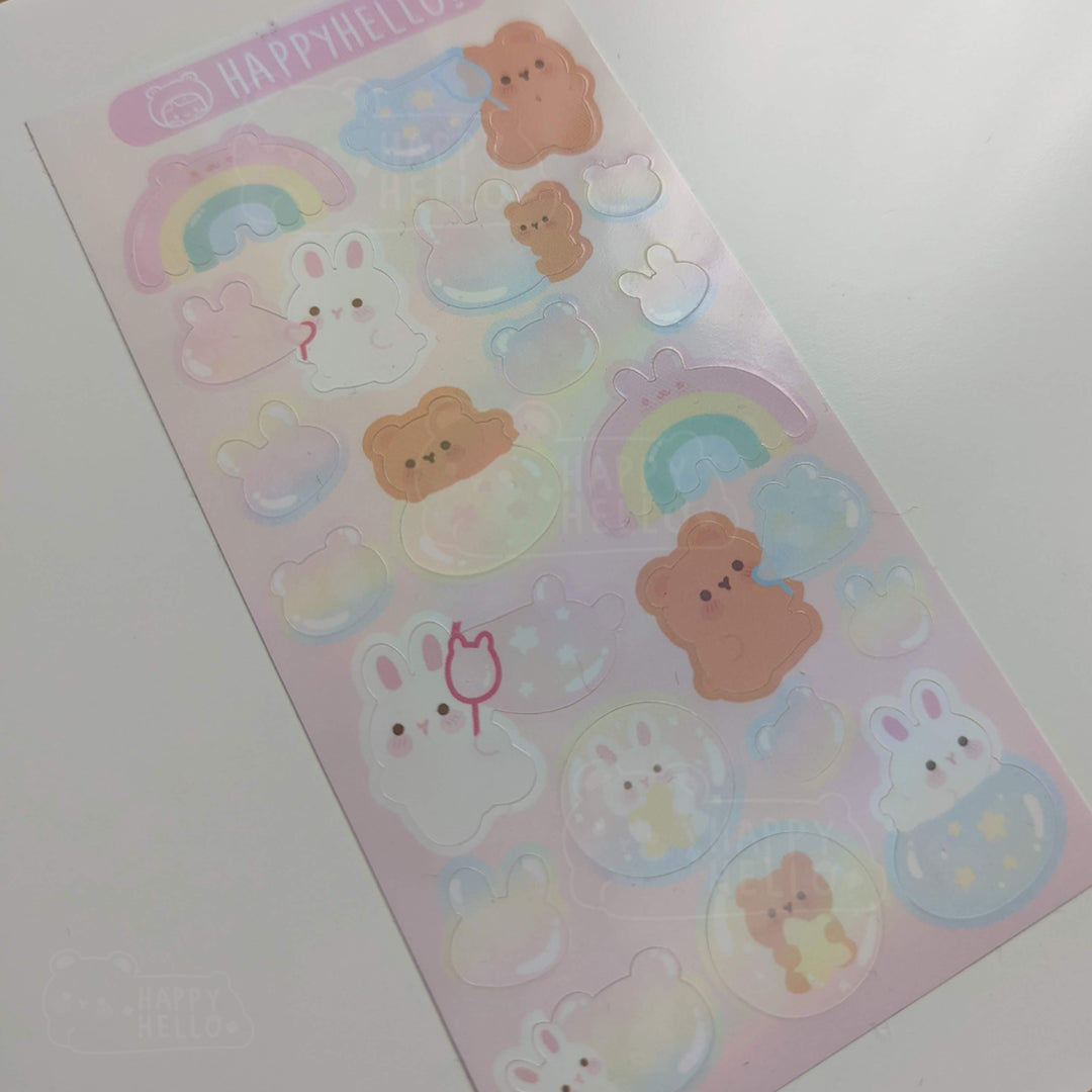 BUBBLE TIME WITH HOSHI & TSUKI STICKER SHEET
