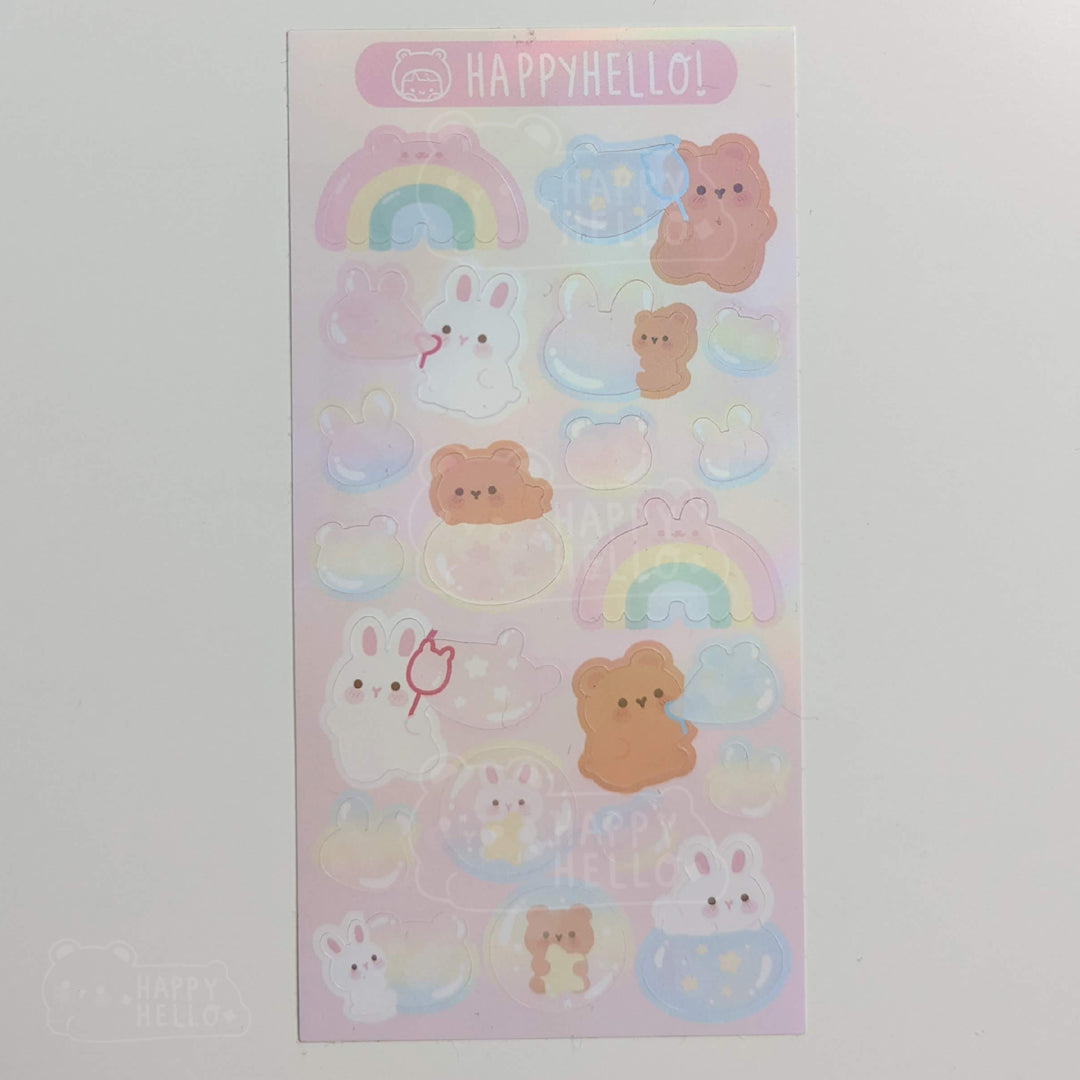 BUBBLE TIME WITH HOSHI & TSUKI STICKER SHEET