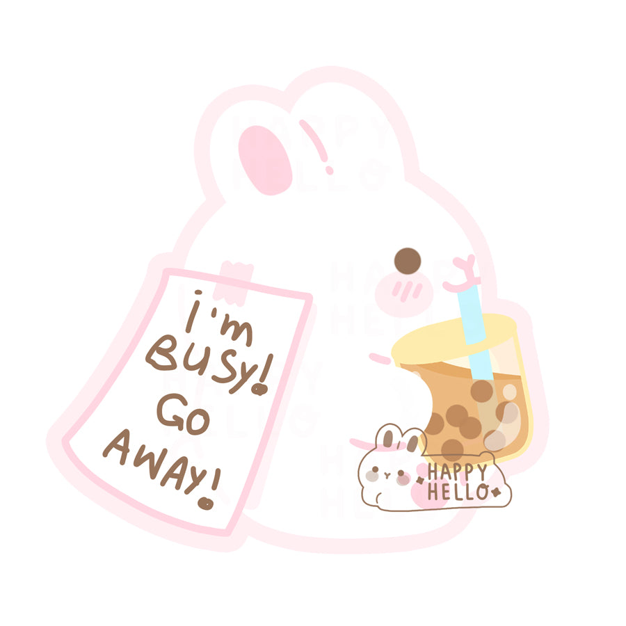 I'M BUSY, GO AWAY MATTE VINYL STICKER
