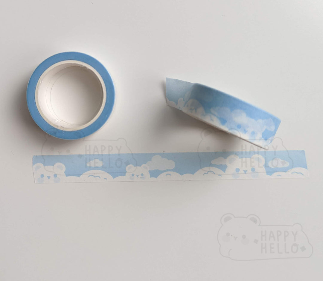 BEAR BLUE CLOUDS WASHI TAPE
