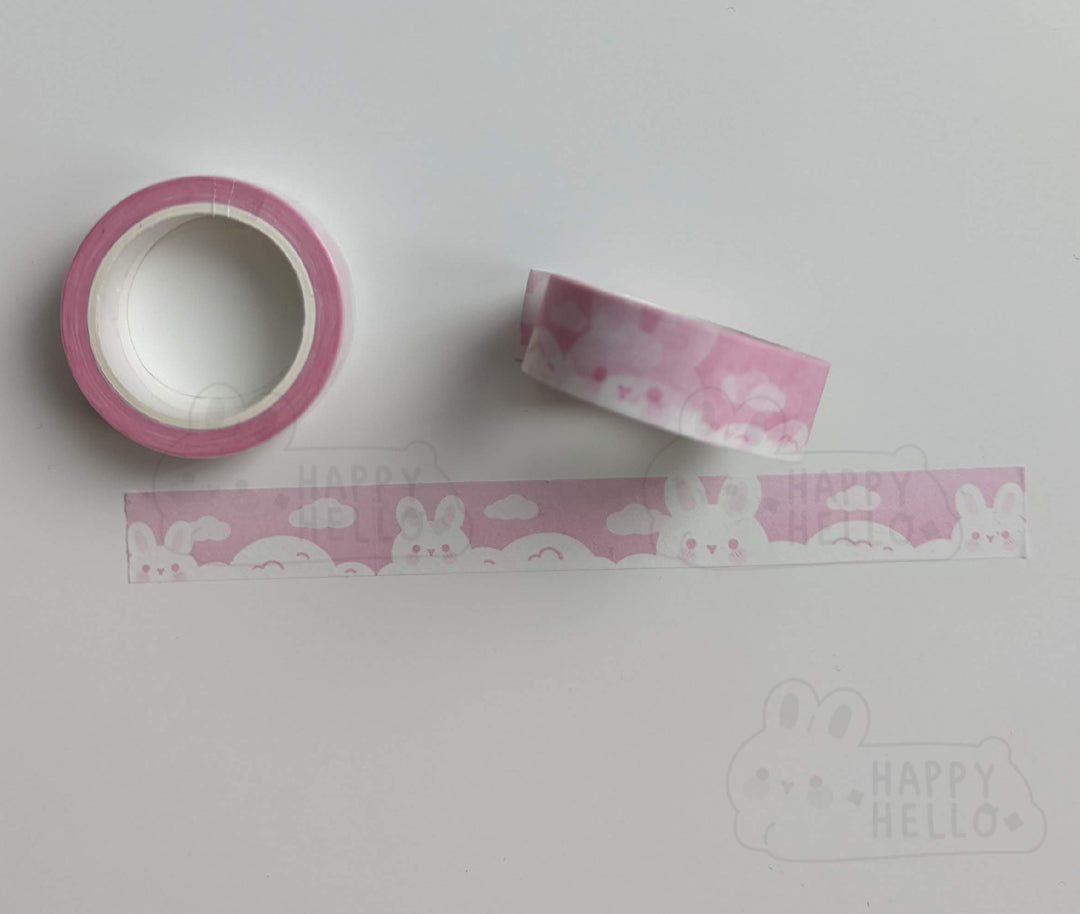 PINK BUNNY CLOUDS WASHI TAPE