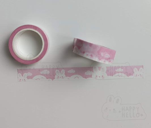 PINK BUNNY CLOUDS WASHI TAPE