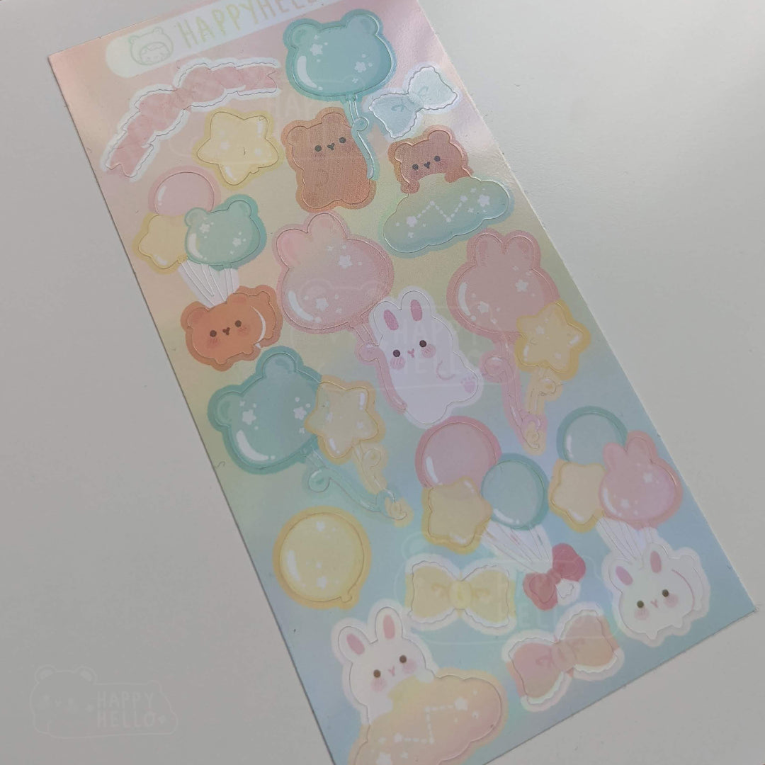 PASTEL BALLOONS STICKER SHEET