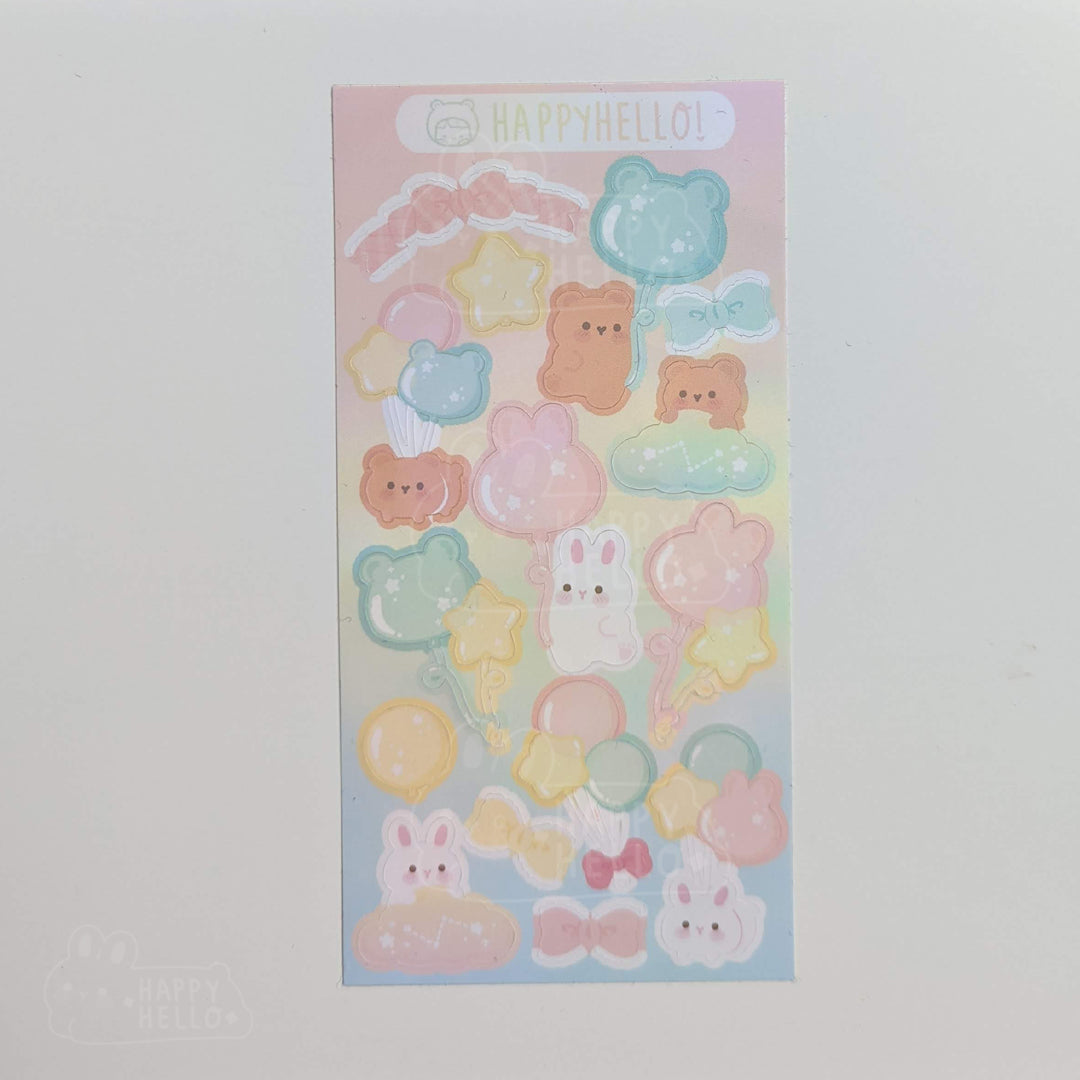 PASTEL BALLOONS STICKER SHEET