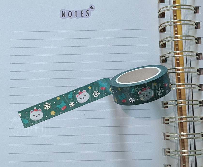 HOLIDAY BEAR (SILVER FOIL) WASHI TAPE