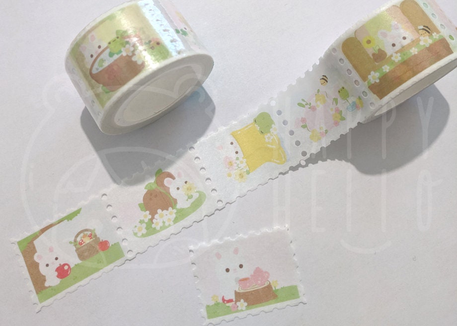 GARDEN BUNNY STAMP WASHI TAPE